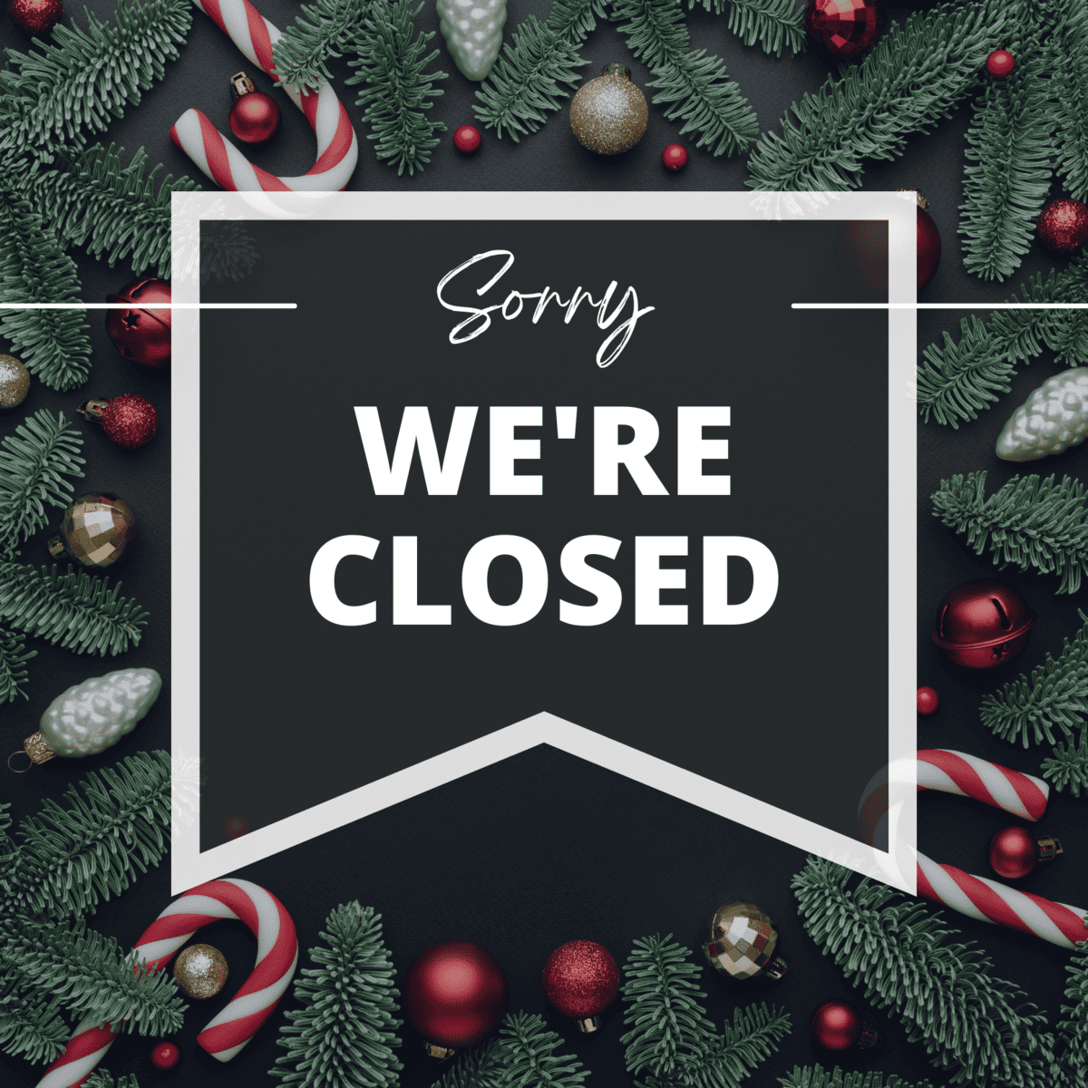 free printable closed for christmas sign template - a sparkle of